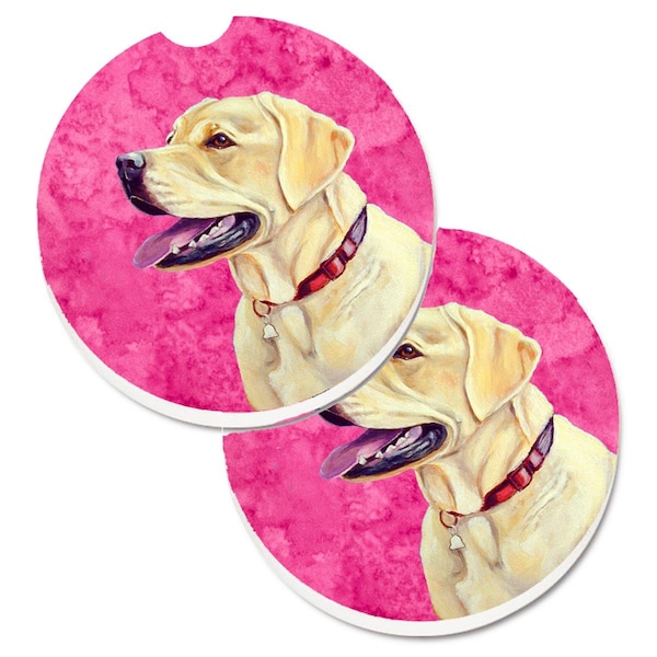 Carolines Treasures Pink Labrador Set of 2 Cup Holder Car Coaster LH9383PKCARC - main